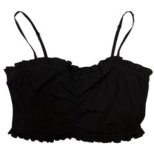 Urban Outfitters Black Ruffled Crop Top Size L